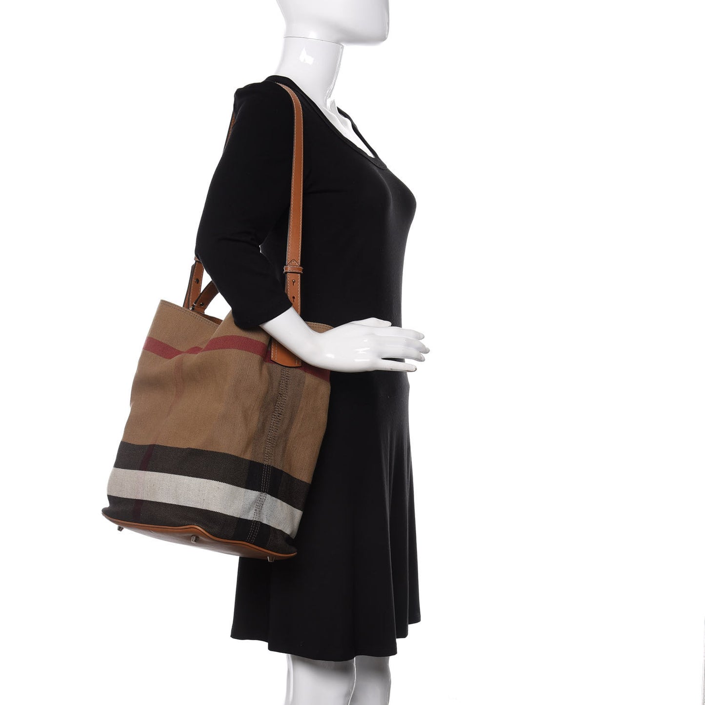 Canvas Mega Check Medium Ashby Hobo Saddle Brown