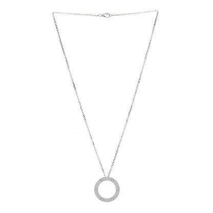 Cartier 18K White Gold 3 Diamonds LOVE Pendant Necklace 3 of 5