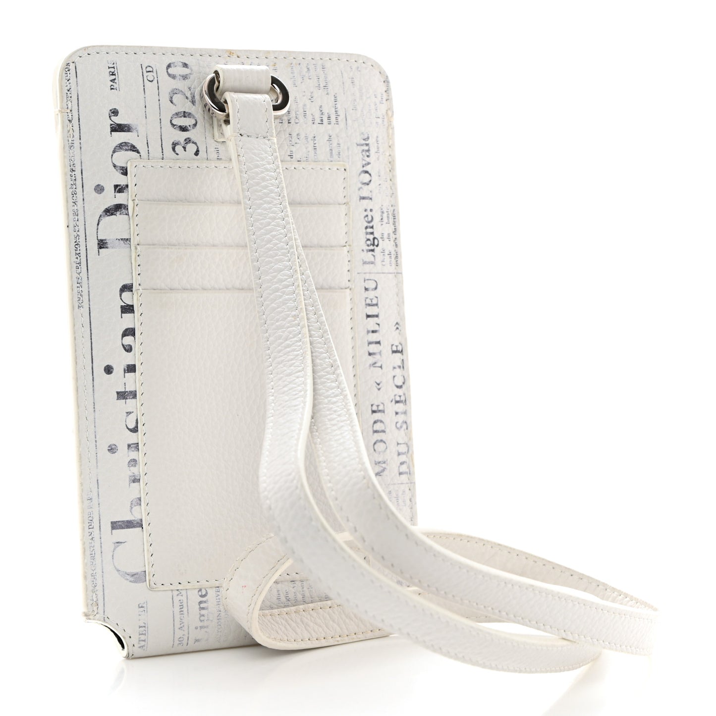 X DANIEL ARSHAM Grained Calfskin Newspaper Phone Holder White