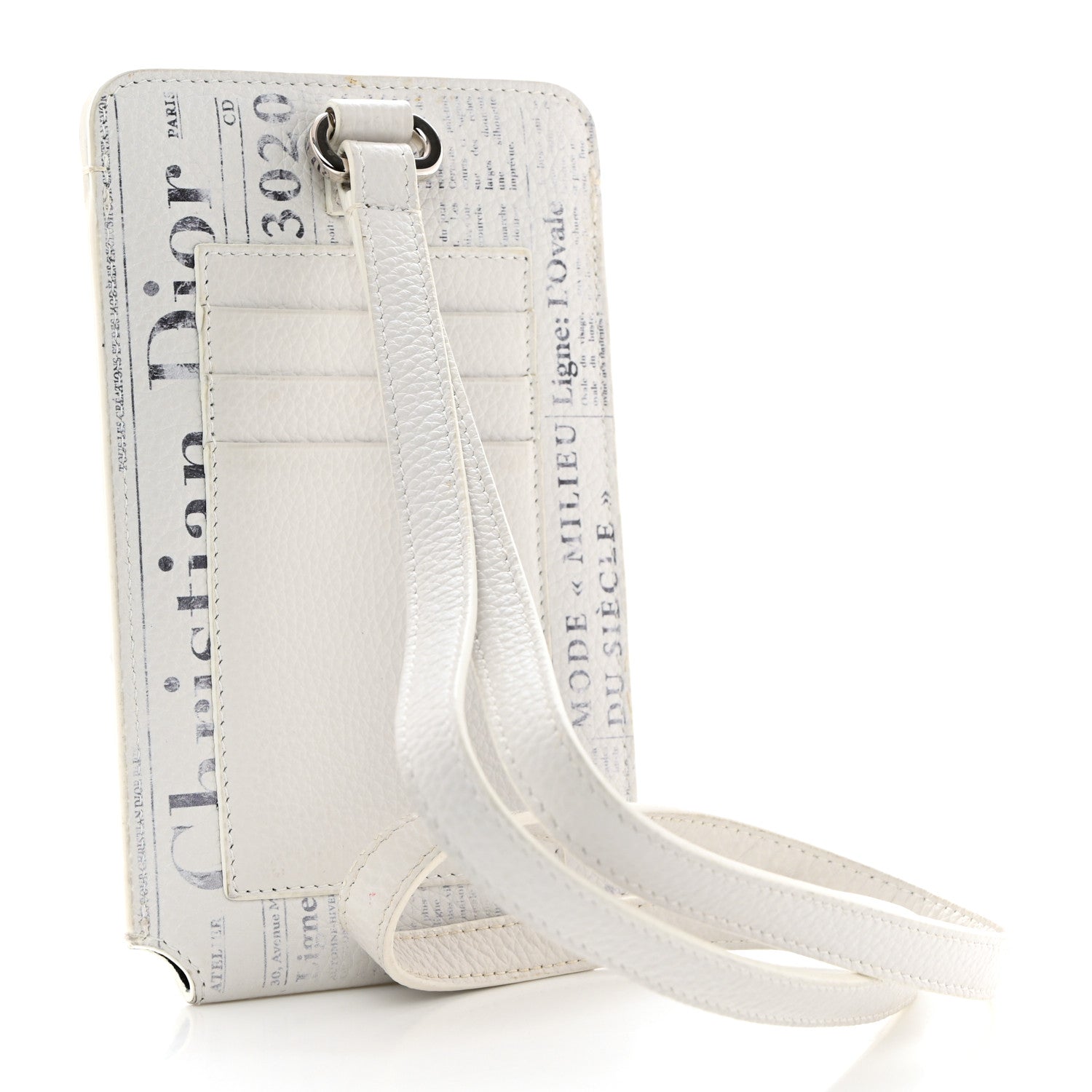 Christian Dior X DANIEL ARSHAM Grained Calfskin Newspaper Phone Holder White 3 of 10