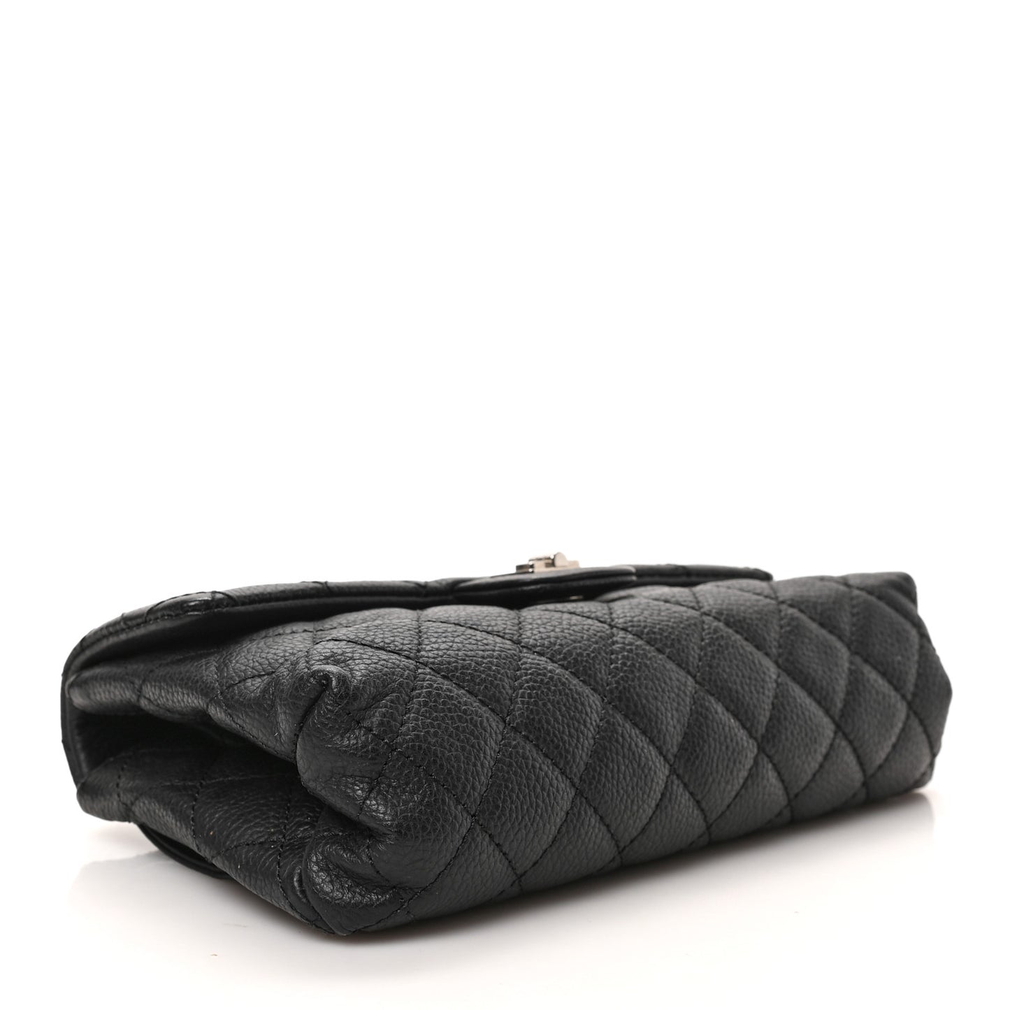 Grained Calfskin Quilted 2.55 Reissue Flap Belt Bag Clutch Black