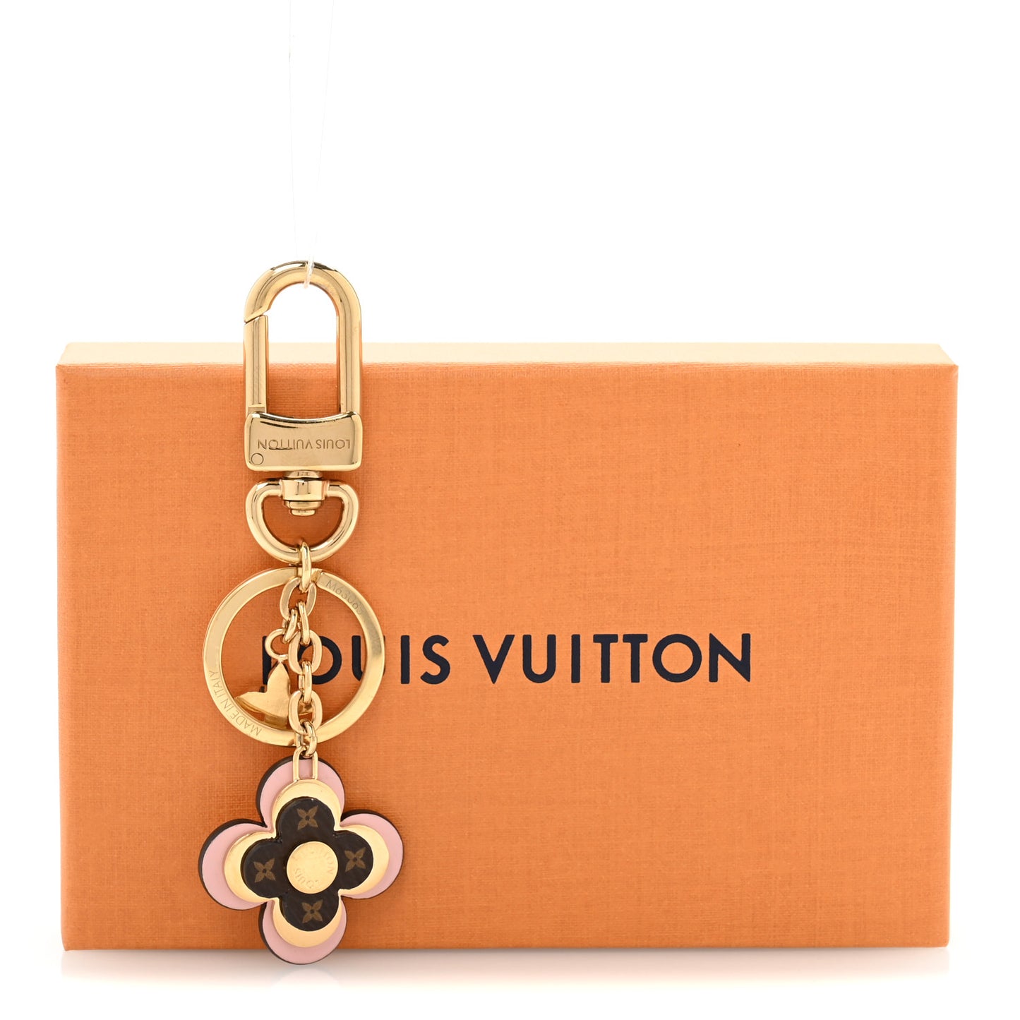 Monogram Blooming Flowers BB Bag Charm Key Holder Pink