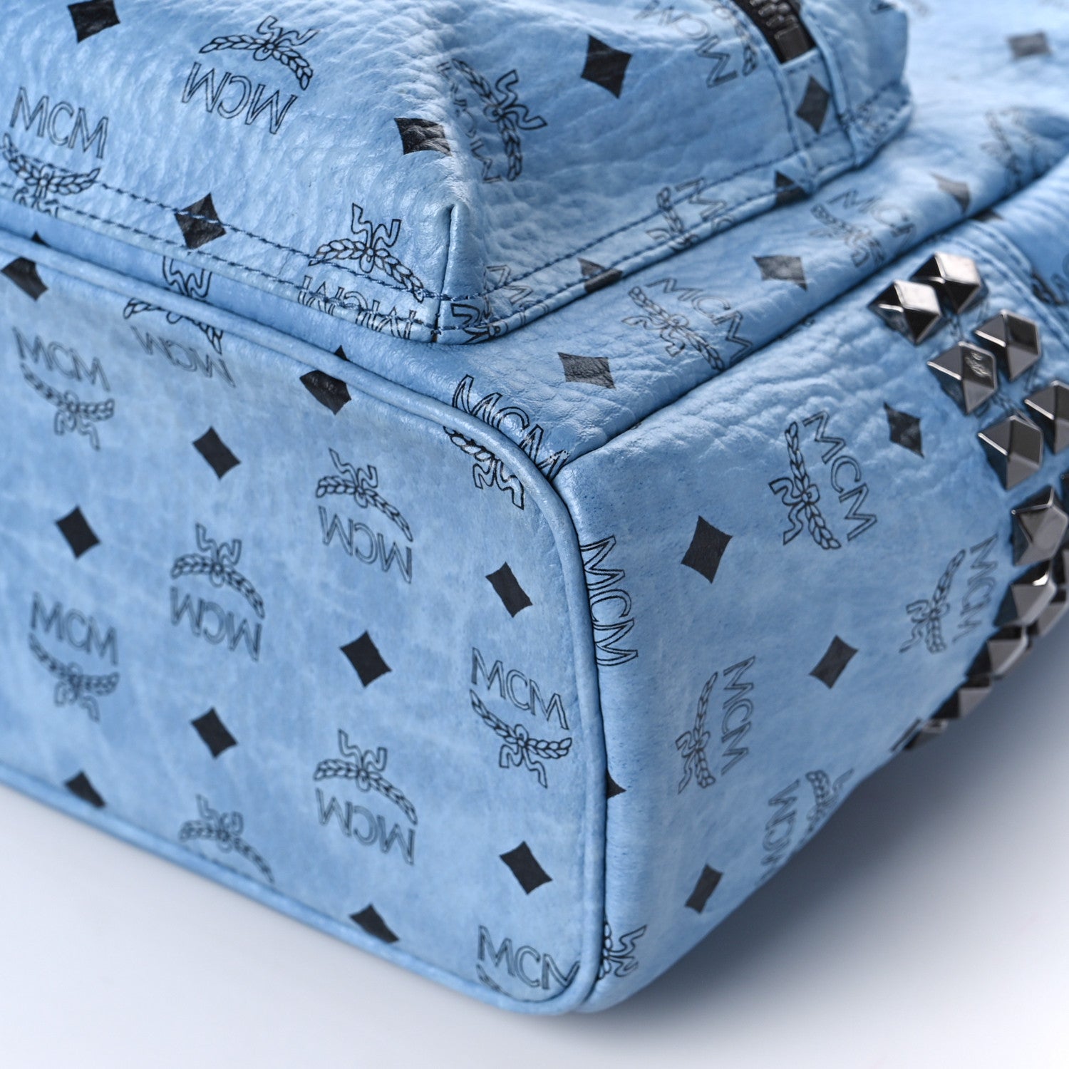 MCM Visetos Small Side Stud Stark Backpack Munich Blue 8 of 11