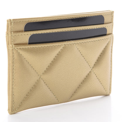 Chanel Metallic Goatskin Quilted Chanel 19 Card Holder Gold 2 of 7