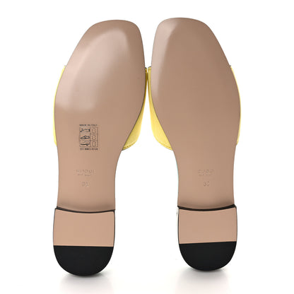 Gucci Kid Scamosciato Interlocking G Cut Out Slide Sandals 38 Banana 5 of 8