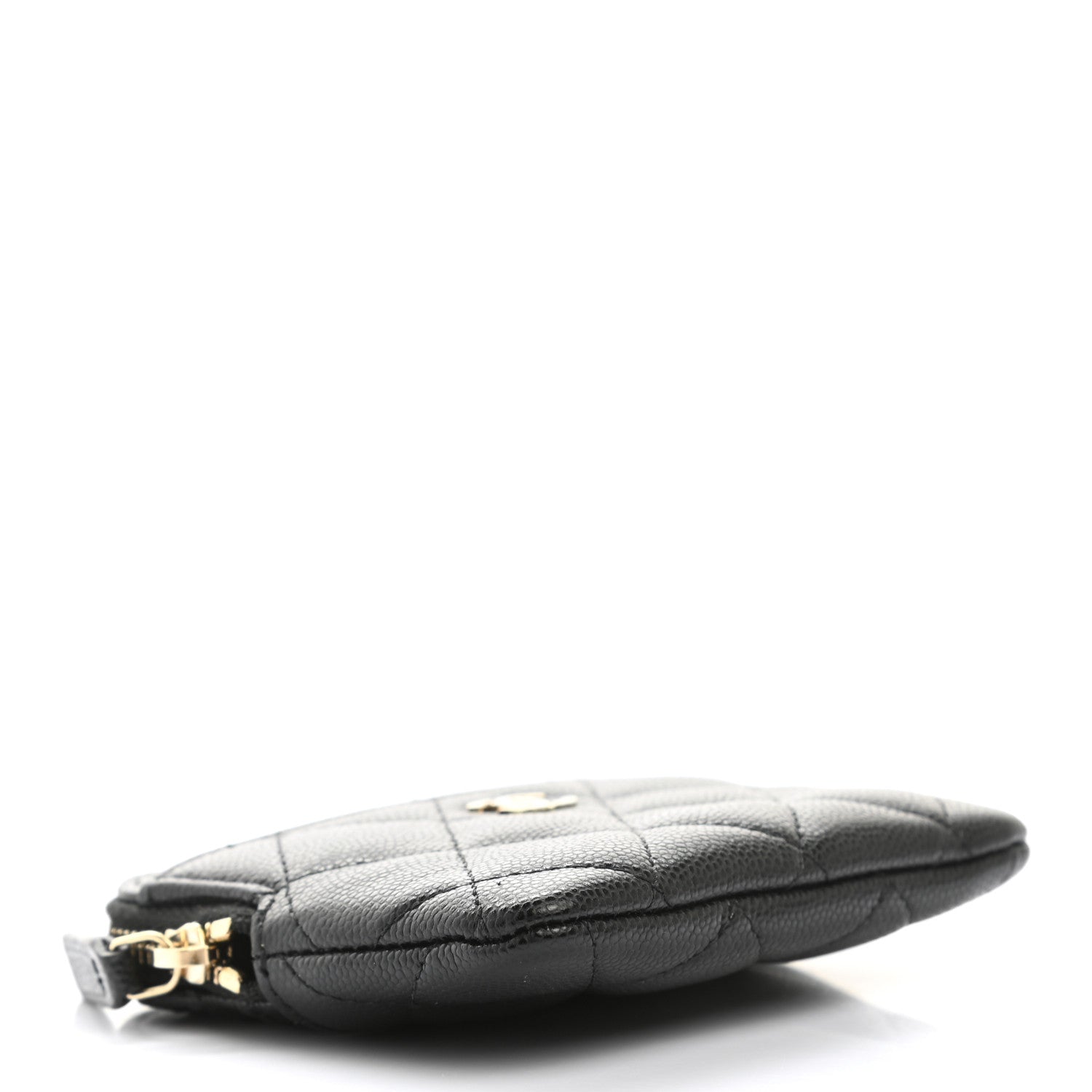 Chanel Caviar Quilted Zip Card Holder Wallet Black 4 of 7