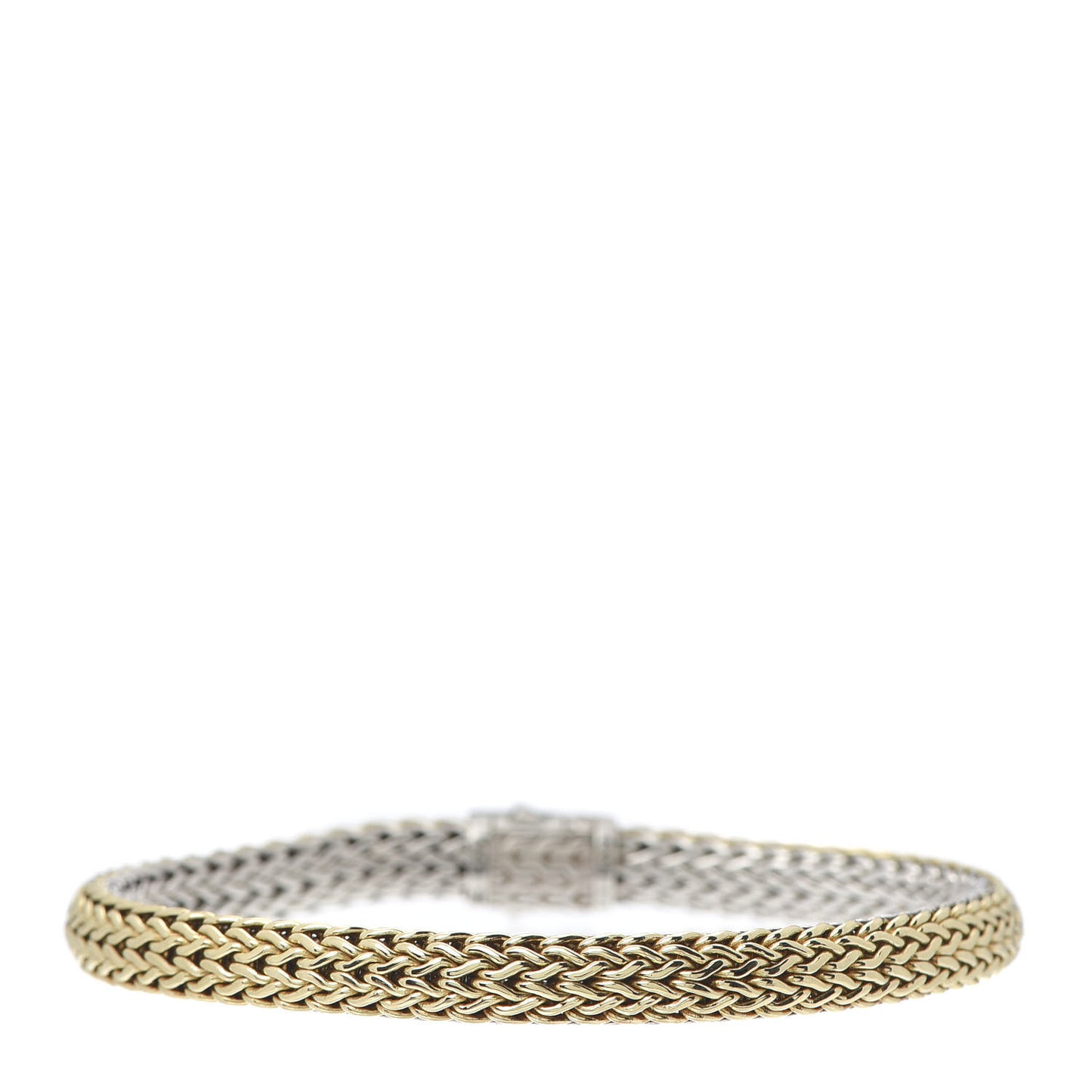 Sterling Silver 18K Yellow Gold 7.5mm Classic Chain Reversible Bracelet