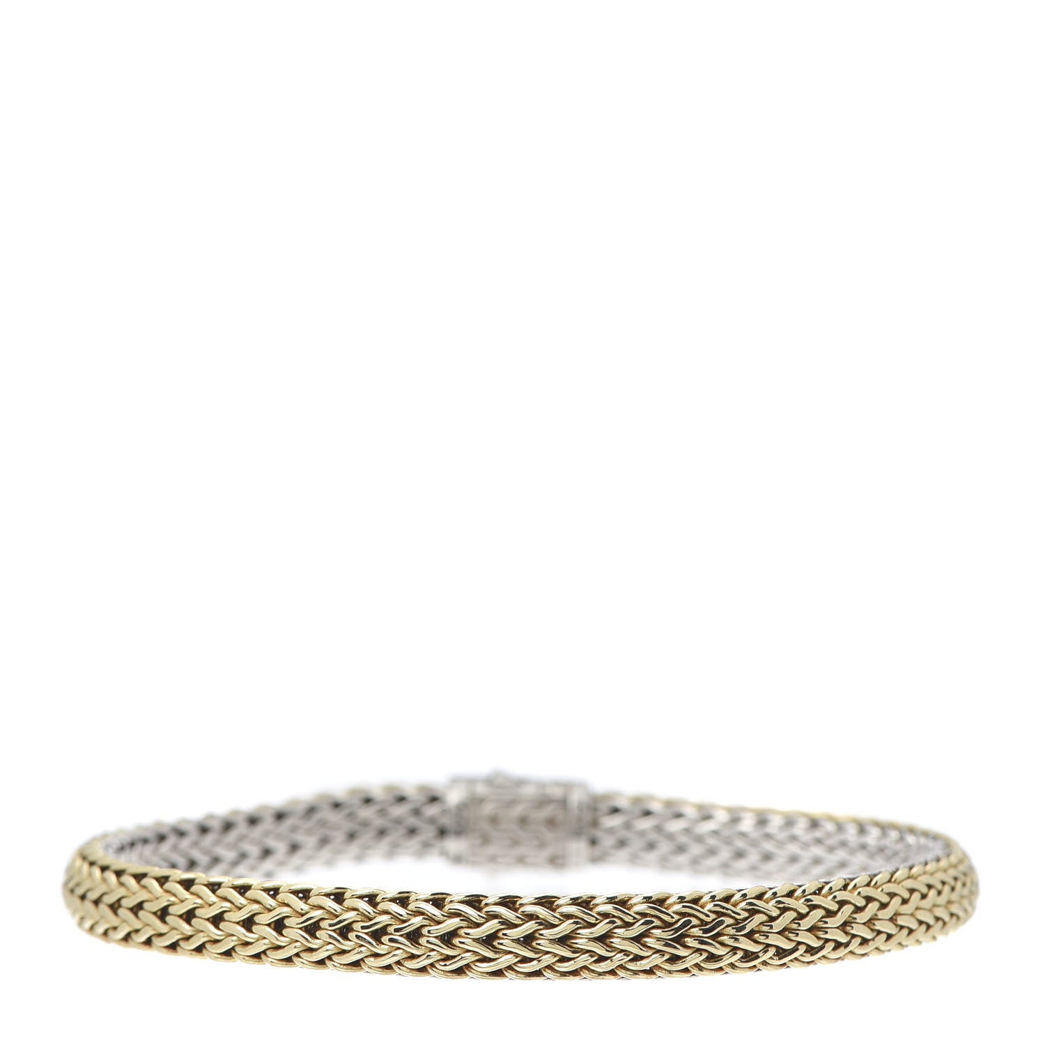 John Hardy Sterling Silver 18K Yellow Gold 7.5mm Classic Chain Reversible Bracelet 3 of 5