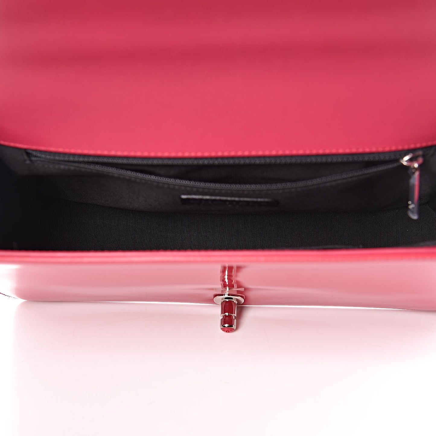 Patent Calfskin New Medium Plexiglass Boy Flap Pink