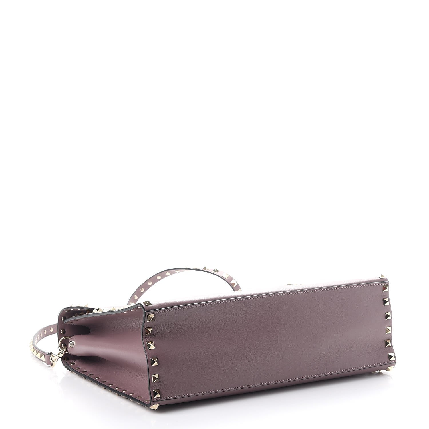 Valentino Garavani Calfskin Rockstud Single Handle Flap Bag Dark Mauve 5 of 9