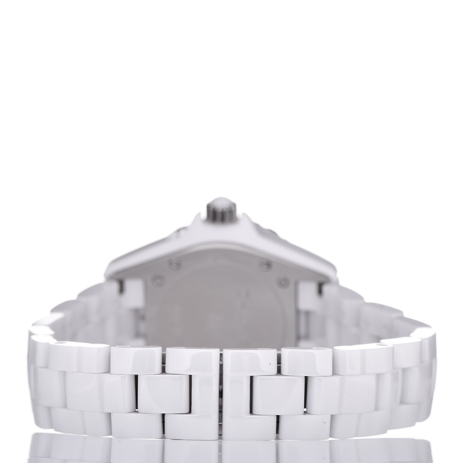 Chanel Stainless Steel Ceramic Diamond 33mm J12 Quartz Watch White 4 of 7