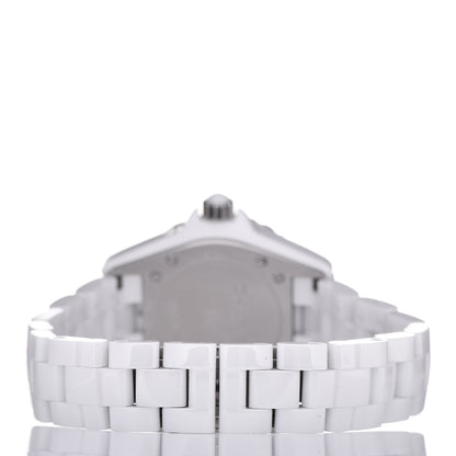 Chanel Stainless Steel Ceramic Diamond 33mm J12 Quartz Watch White 4 of 7