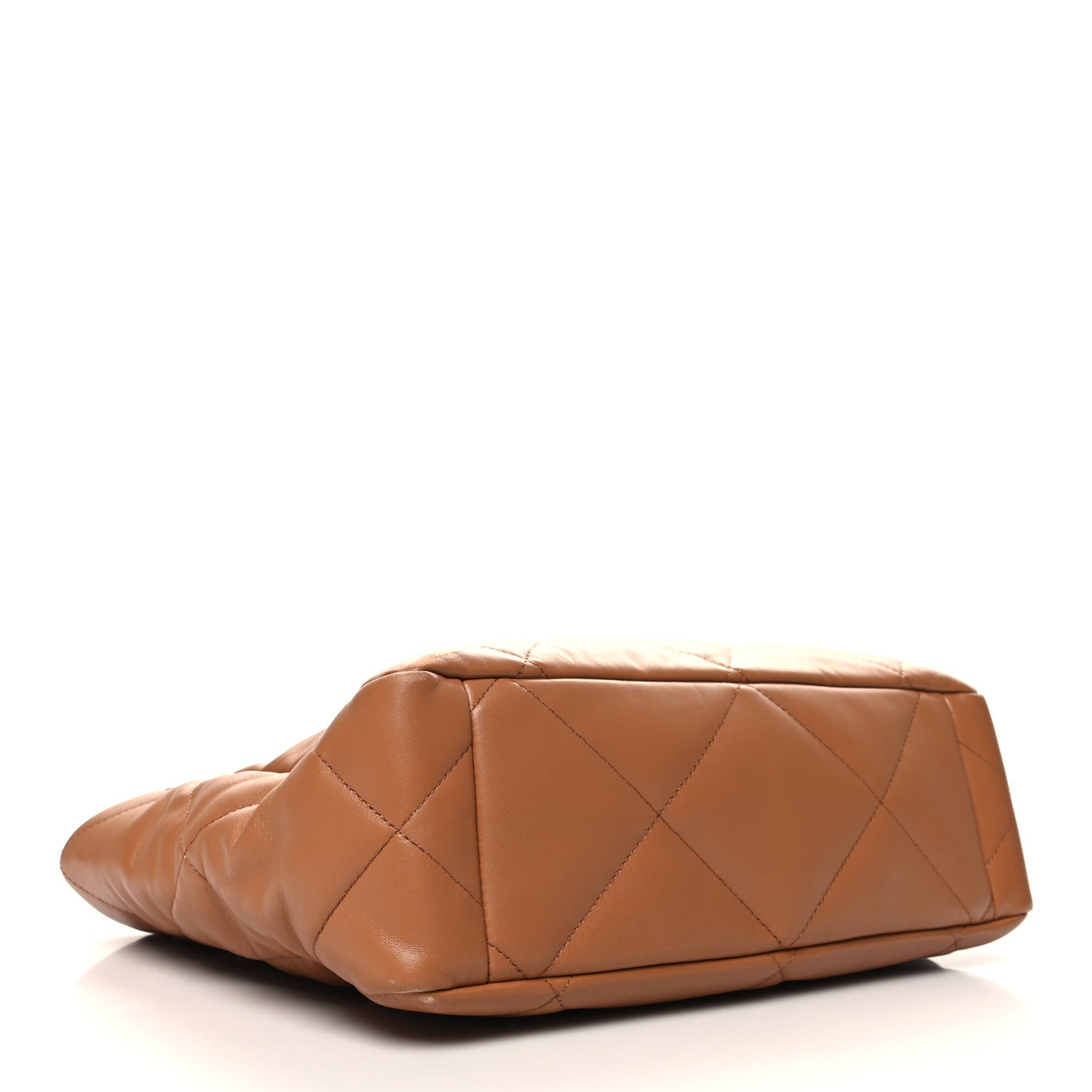 Chanel Lambskin Quilted Chanel 19 East West Shopping Bag Brown 4 of 10