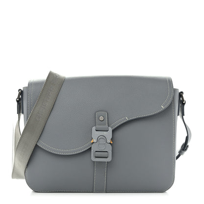 Christian Dior Grained Calfskin Large Saddle Messenger Bag Deep Grey 1 of 12
