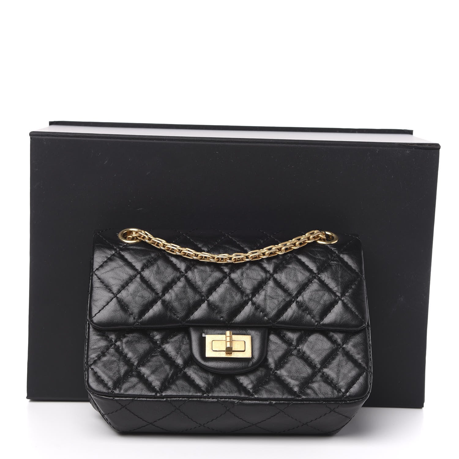 Chanel Aged Calfskin Quilted 2.55 Reissue Mini Flap Black 11 of 11