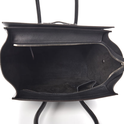 Celine Drummed Calfskin Micro Luggage Black 5 of 10