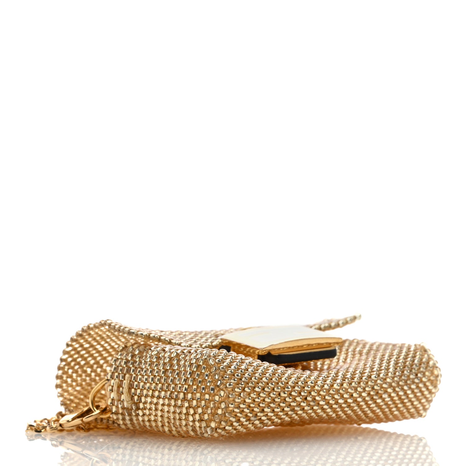 Fendi Glass Vitello King Beaded Mini Pico Baguette Charm Semolino 3 of 7