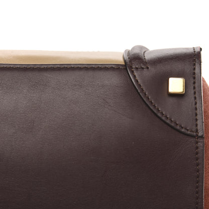 Celine Satin Calfskin Suede Mini Tri-Color Luggage Beige 10 of 18