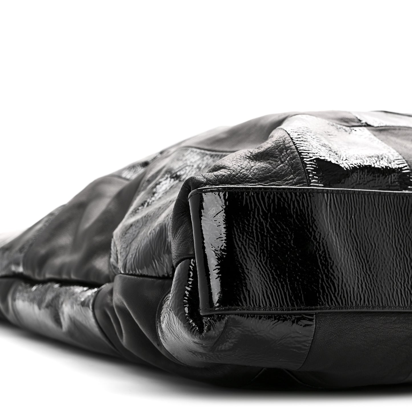 Patent Patchwork Large Brooklyn Tote Black