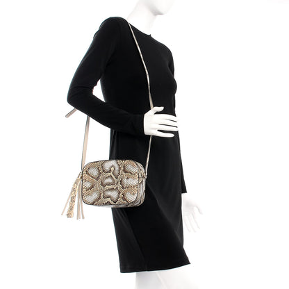 Gucci Python Small Soho Disco Bag Off White Nut Brown Beige 2 of 7