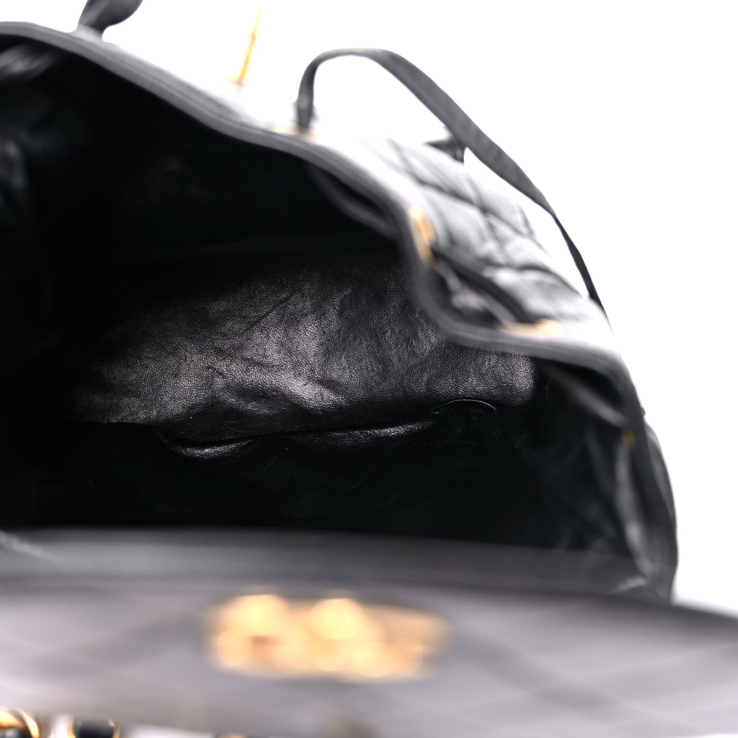 Chanel Lambskin Quilted Drawstring Backpack Black 5 of 16