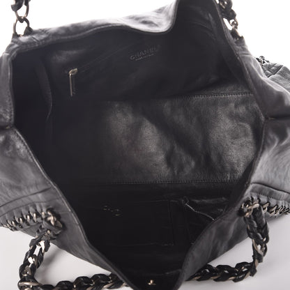 Chanel Glazed Calfskin East West Modern Chain Tote Black 5 of 7