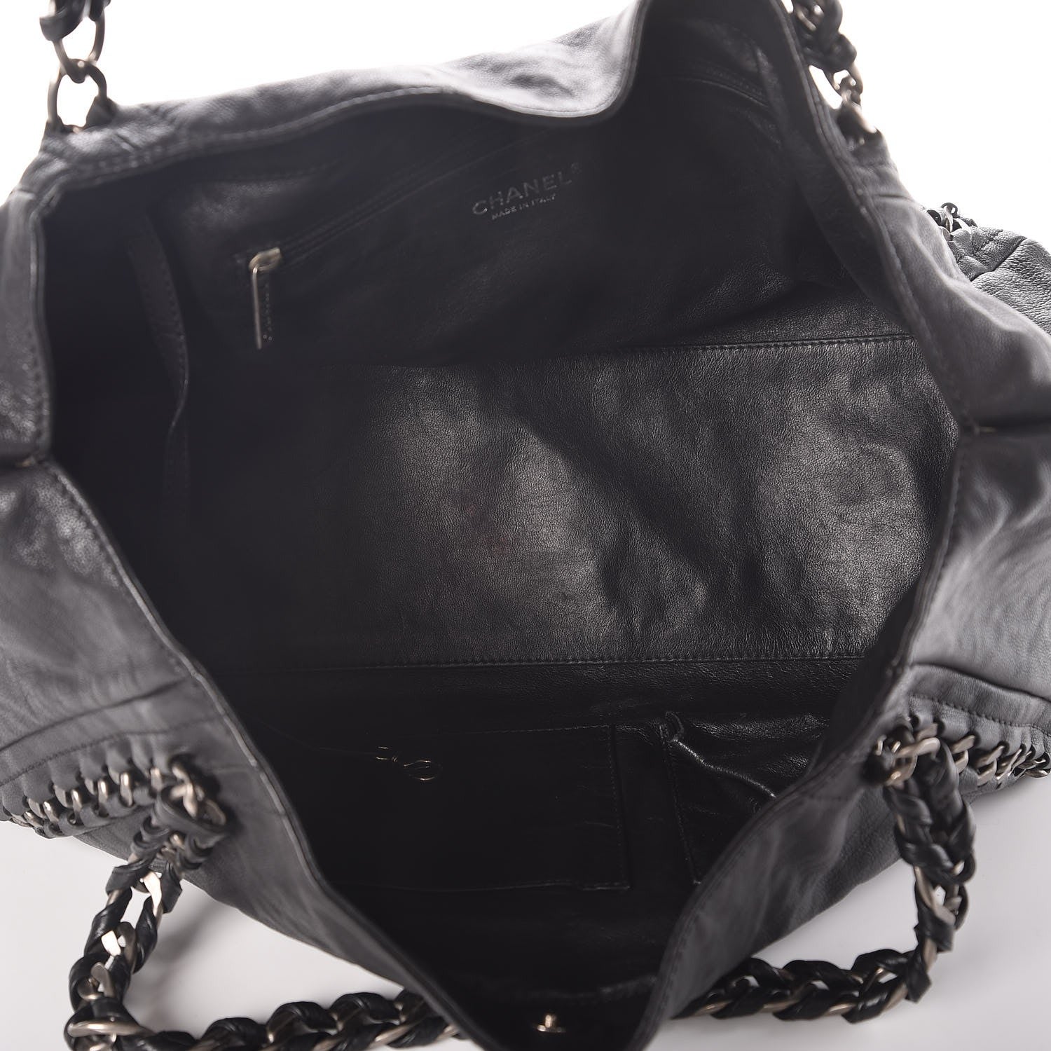 Chanel Glazed Calfskin East West Modern Chain Tote Black 5 of 7