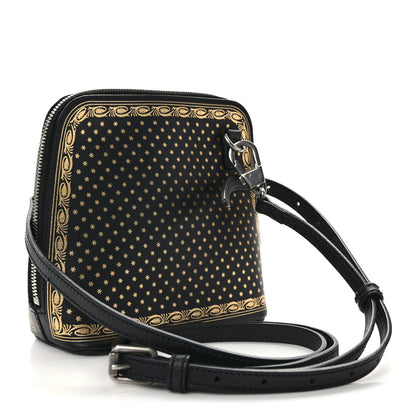 Gucci X SEGA Calfskin GUCCY Stars Mini Dome Shoulder Bag Black Gold 3 of 12