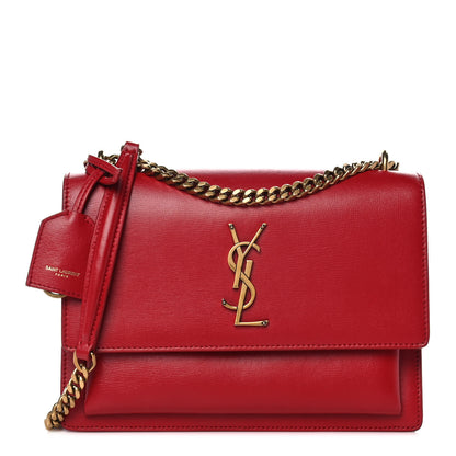 Saint Laurent Calfskin Medium Monogram Sunset Rouge Eros 1 of 13