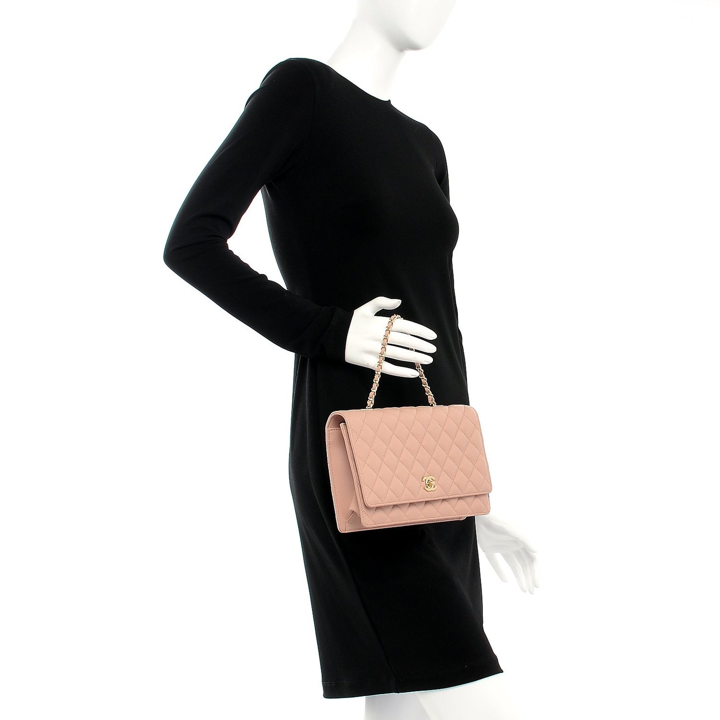 Lambskin Quilted Fantasy Pearl Flap Nude