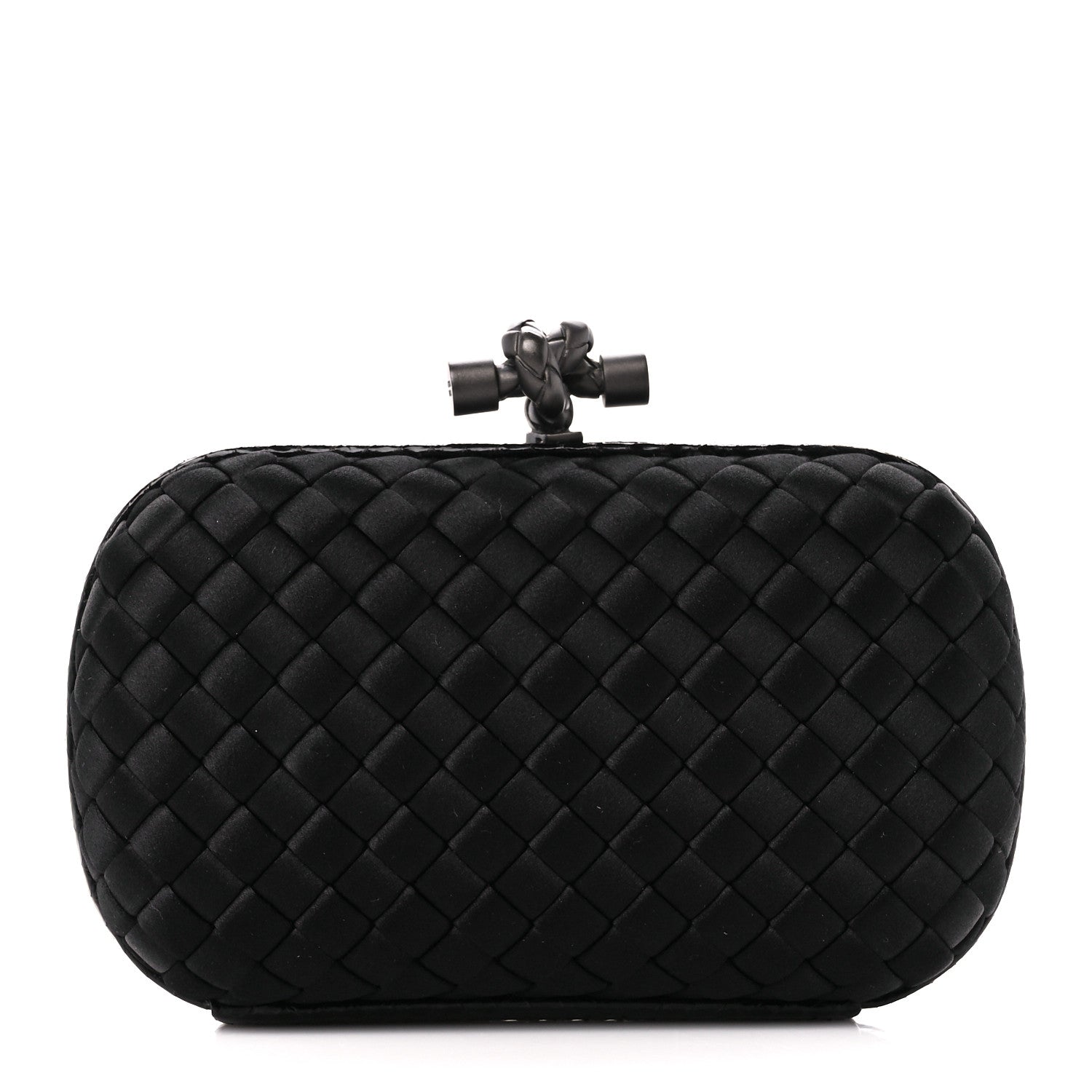 Bottega Veneta Satin Intreccio Impero Ayers Knot Clutch Black 1 of 9