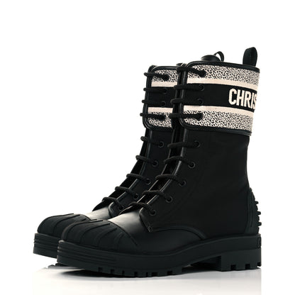 Christian Dior Calfskin Technical Fabric D-Major Ankle Boots 39 Black White 3 of 7