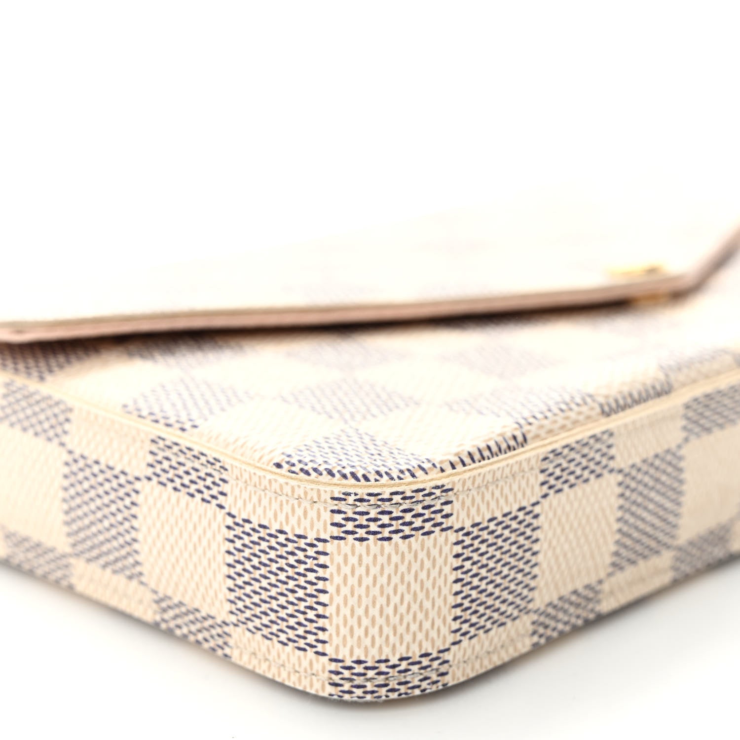 Louis Vuitton Damier Azur Pochette Felicie Chain Wallet Rose Ballerine 9 of 10