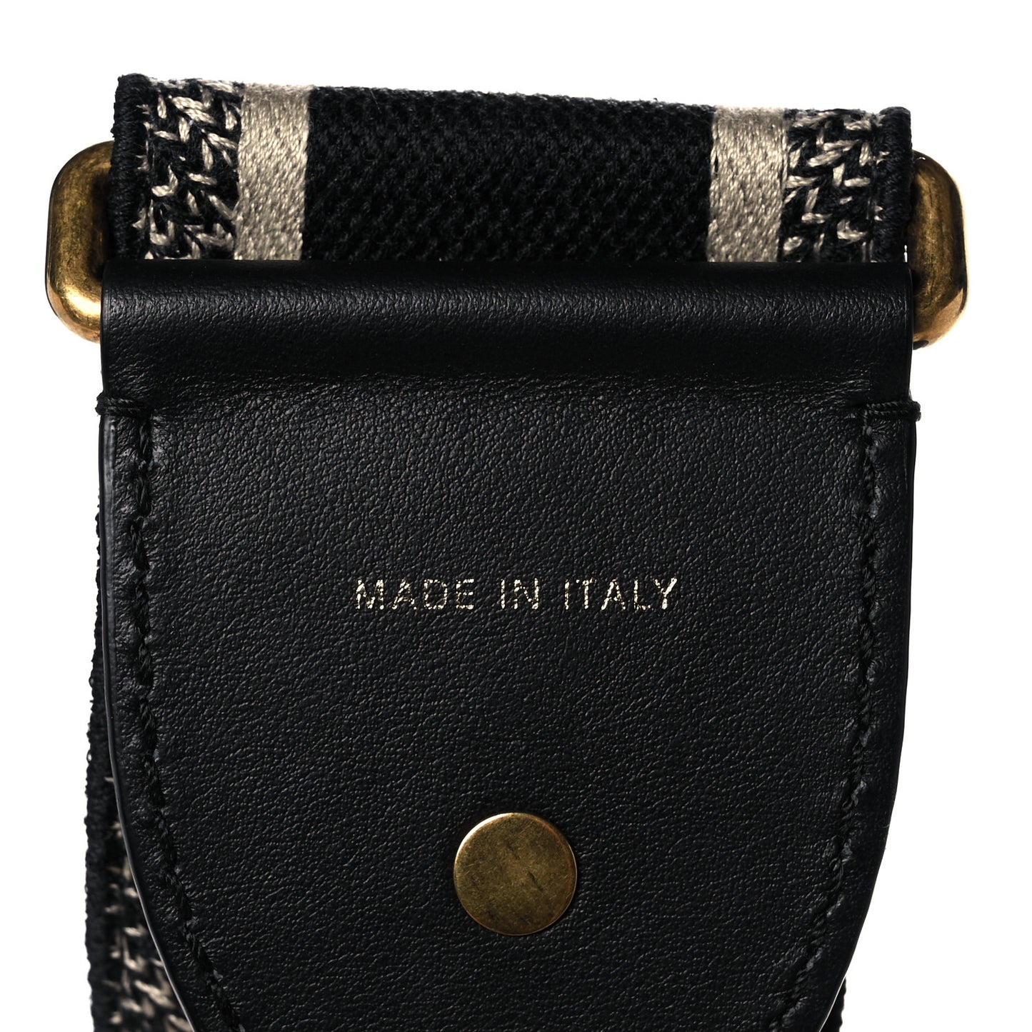 Canvas Embroidered Shoulder Strap Black