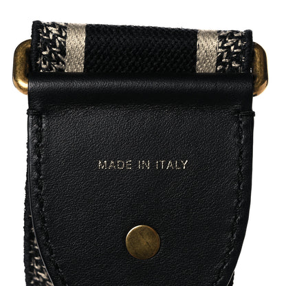 Christian Dior Canvas Embroidered Shoulder Strap Black 3 of 6