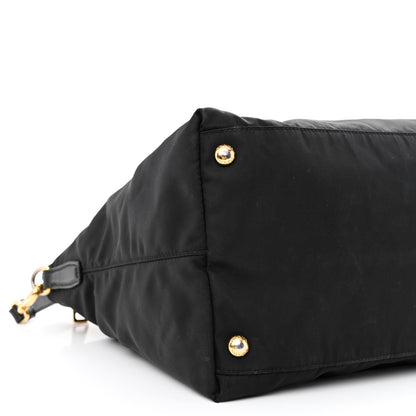 Prada Tessuto Nylon Saffiano Tote Black 10 of 13