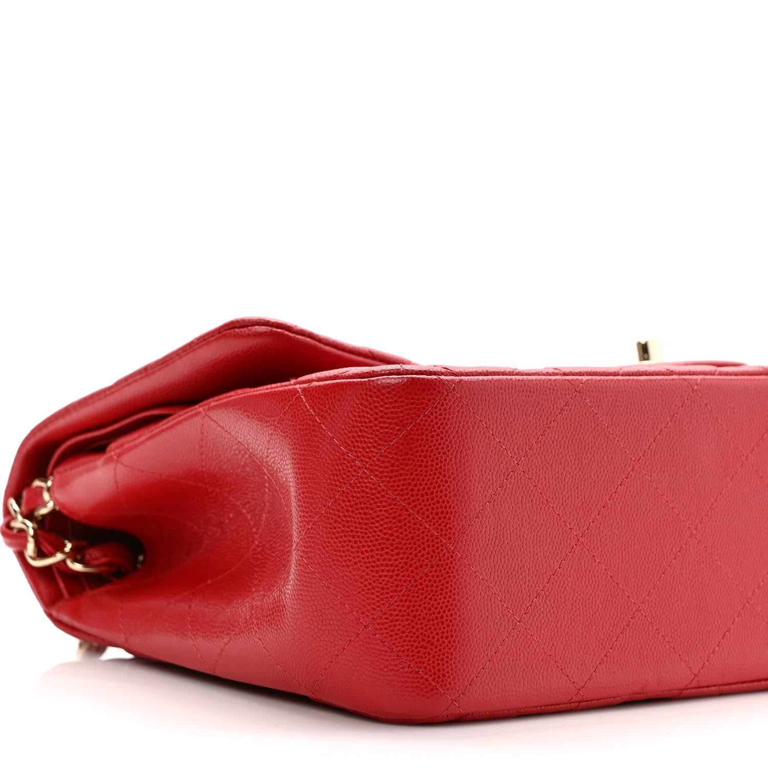 Chanel Caviar Quilted Jumbo Double Flap Red 8 of 9