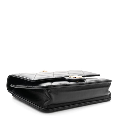 Chanel Lambskin Plexi Quilted Wallet On Chain WOC Black 4 of 12