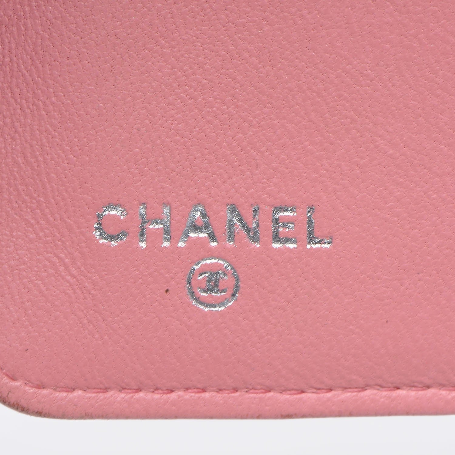Chanel Lambskin Camellia Embossed L-Zip Pocket Wallet Pink 10 of 13