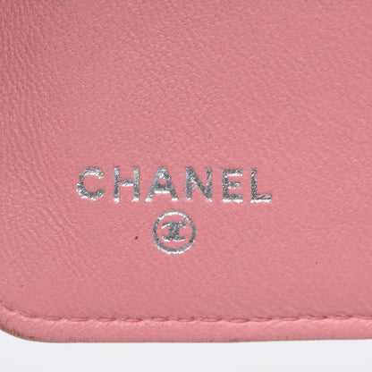 Chanel Lambskin Camellia Embossed L-Zip Pocket Wallet Pink 10 of 13