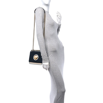 Fendi Vitello Century Opaco F is Fendi Small Kan I Shoulder Bag Blue Beige 2 of 10