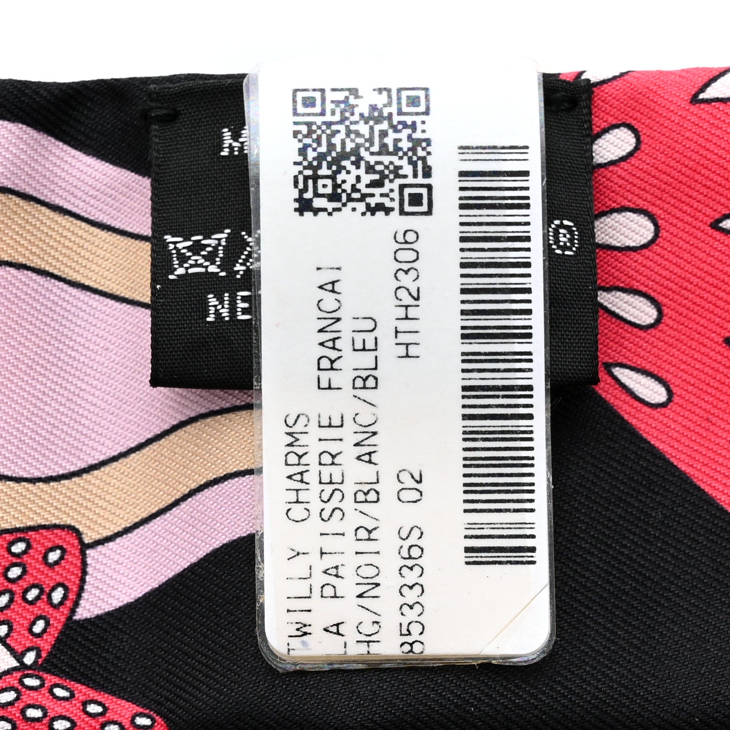 Hermes Silk La Patisserie Francaise Charms Twilly Charms Black White Bleu 2 of 4