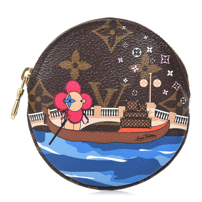 Louis Vuitton Monogram 2019 Christmas Animation Round Coin Purse Blue 1 of 8