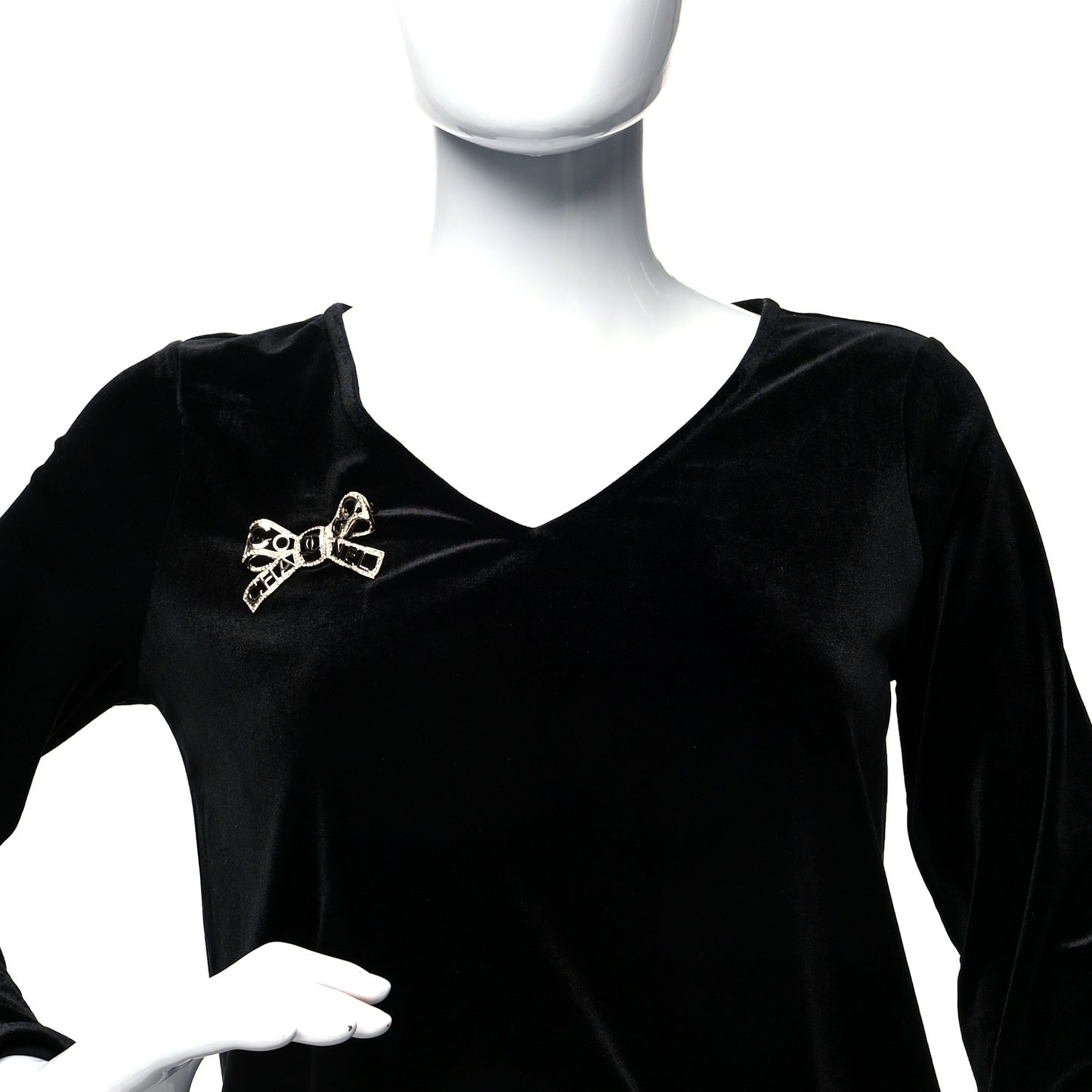 Metal Crystal Bow-tiful CC Brooch Gold