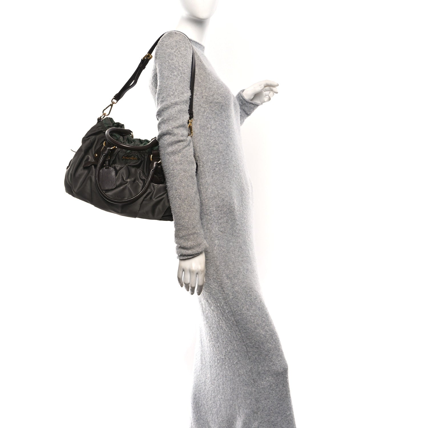 Prada Tessuto Nylon Jacquard Logo Tote Bruciato Sughero 1867701