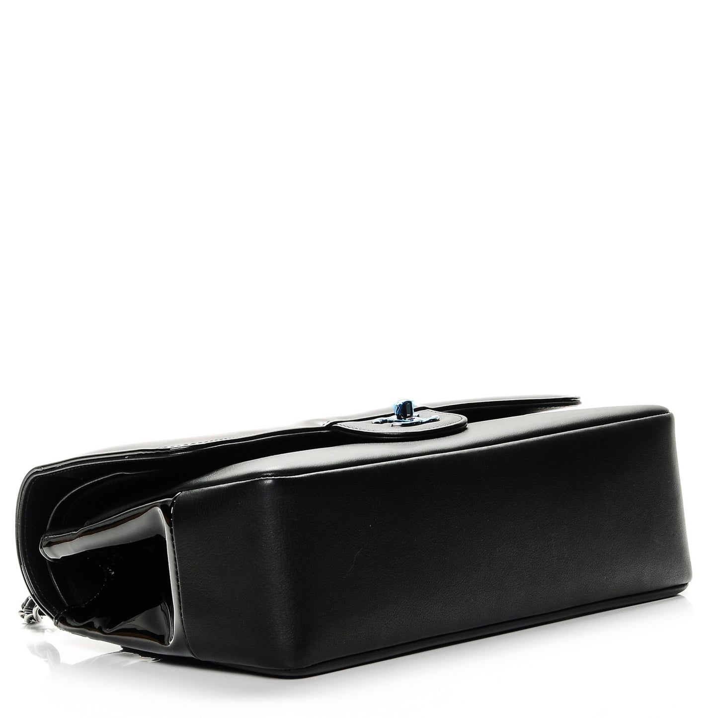 Patent Calfskin Jumbo Classic Pure Double Flap Black