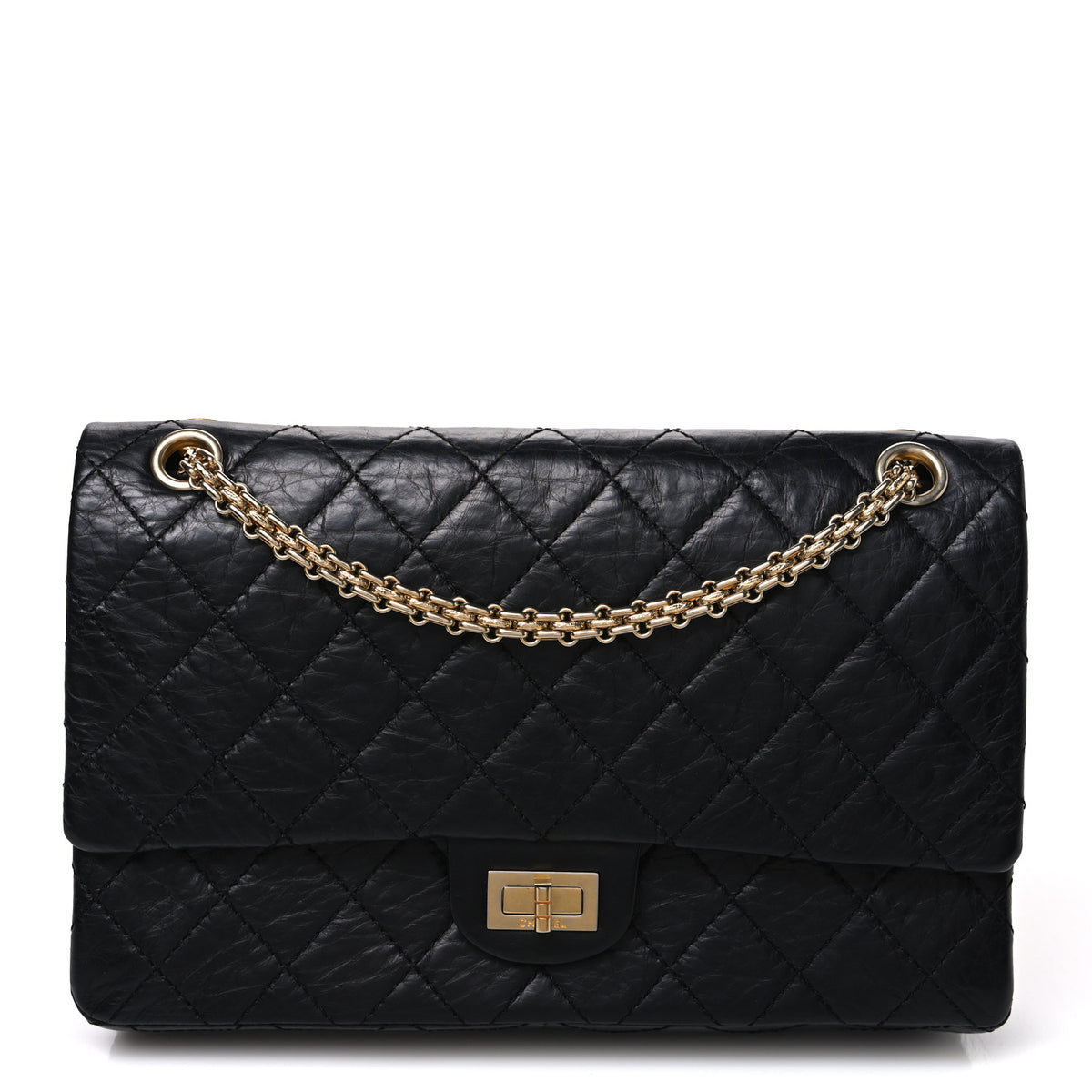 Chanel Aged Calfskin Quilted 50th Anniversary 2.55 Reissue 226 Flap Black 1 of 11