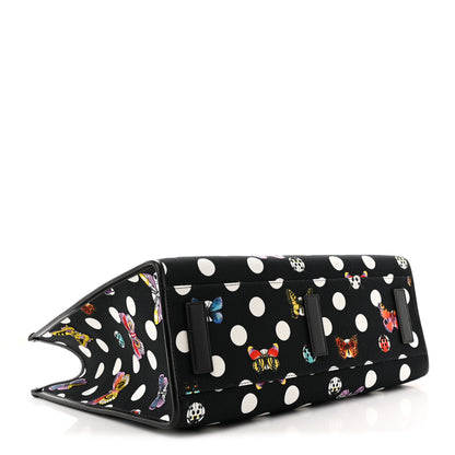 Versace X Dua Lipa Canvas Calfskin Butterfly La Medusa Large Tote Black Multicolor 4 of 9