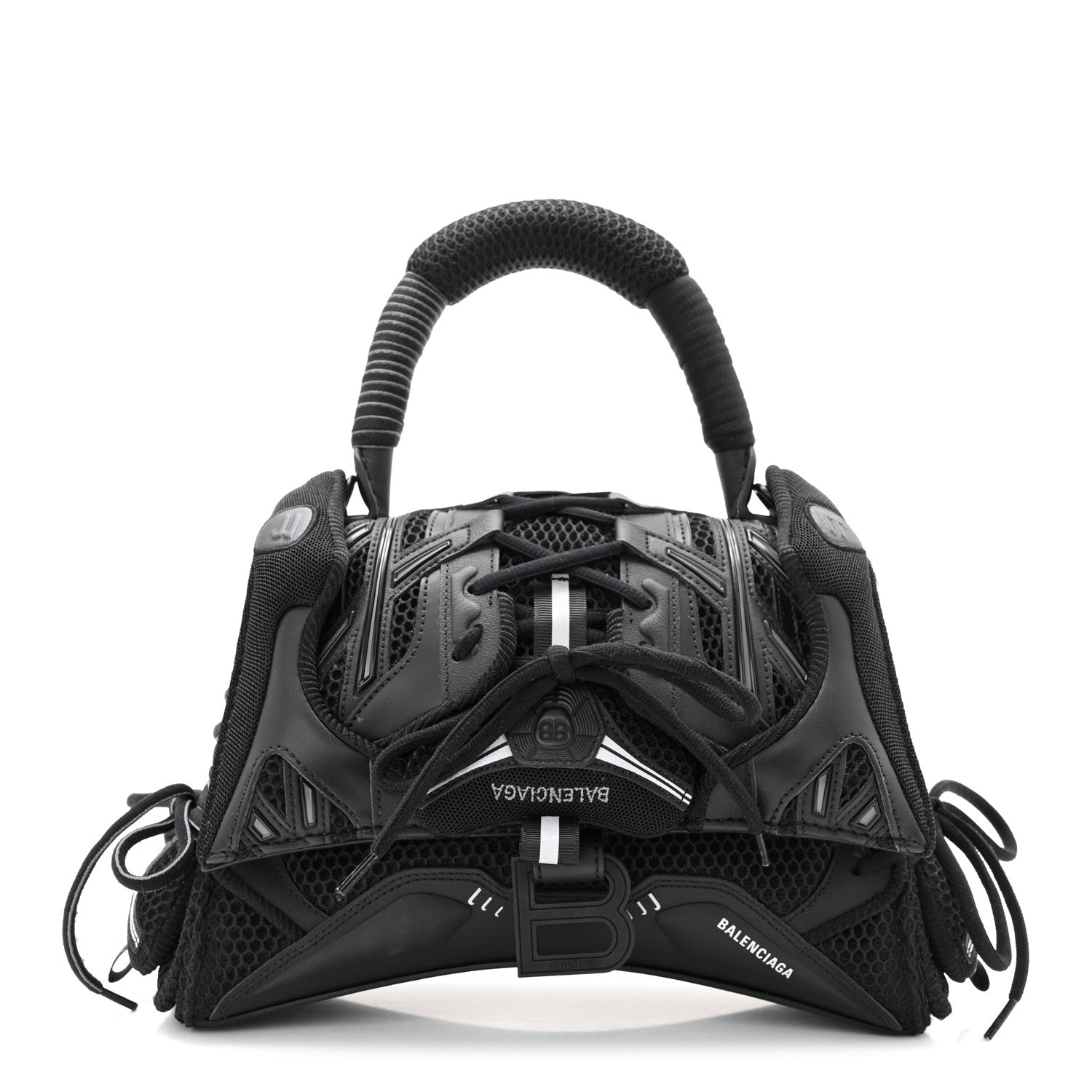 Balenciaga Faux Calfskin Fabric Small Sneakerhead Top Handle Bag Black 1 of 10