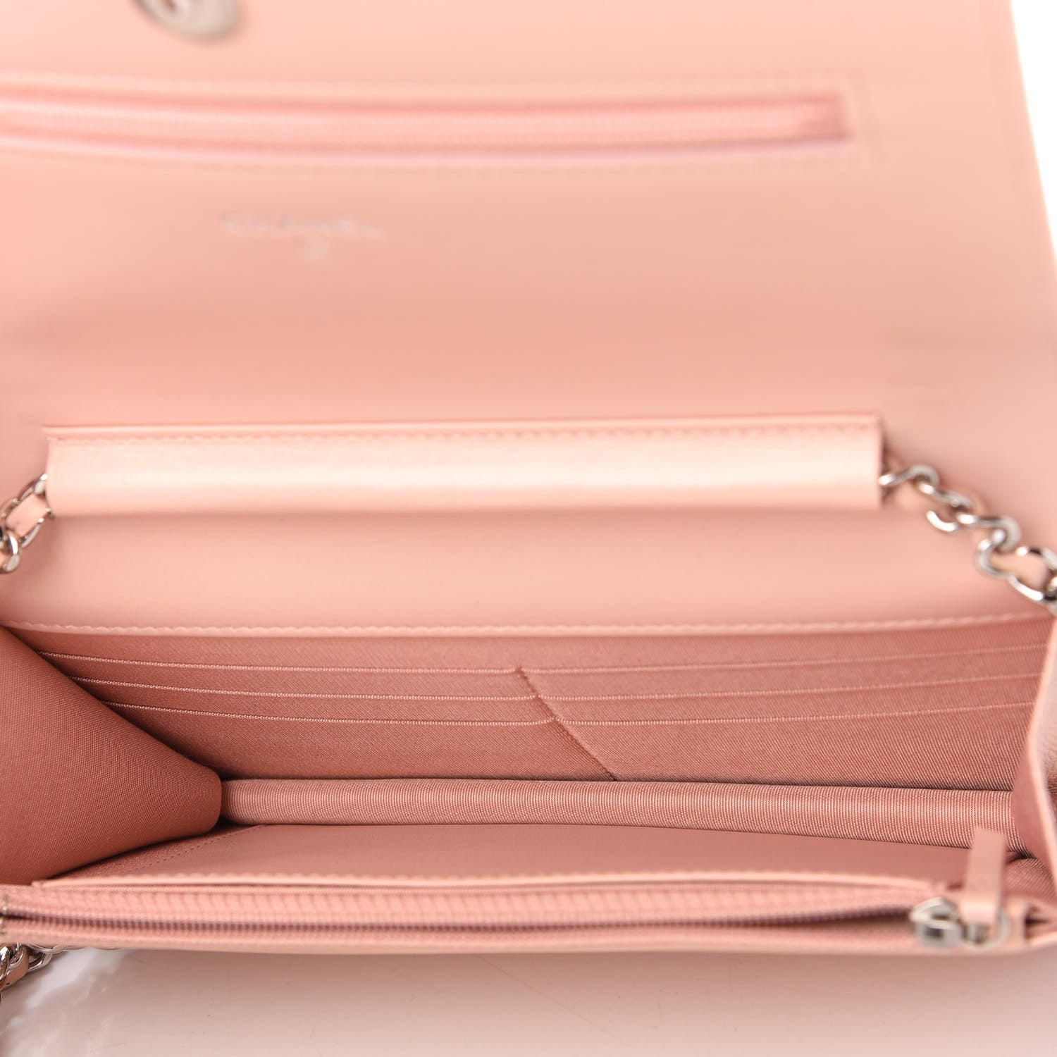 Chanel Caviar Chevron Quilted Vintage Mademoiselle Wallet On Chain WOC Pink 5 of 12